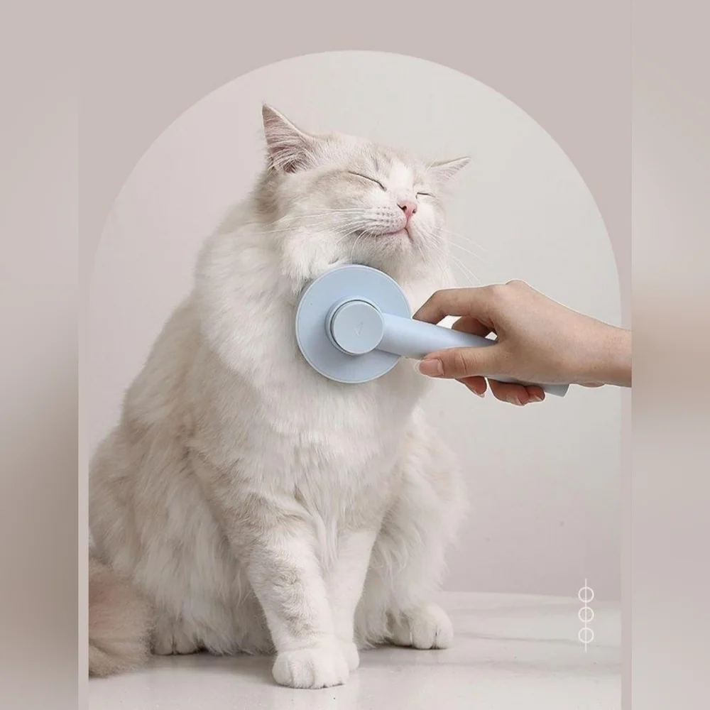 2/$15 - Pet Grooming Brush For Dogs & Cats Push Easy Clean Curved Soft Bristles